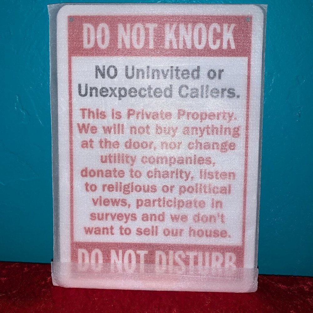 Do Not Knock sign - NWOT